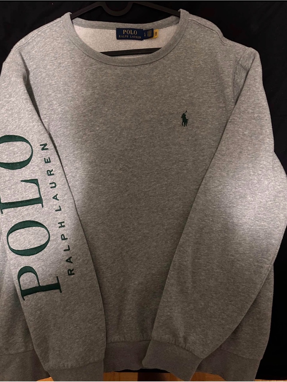 Polo by Ralph Lauren Gray Crewneck Sweatshirt with Green Logo